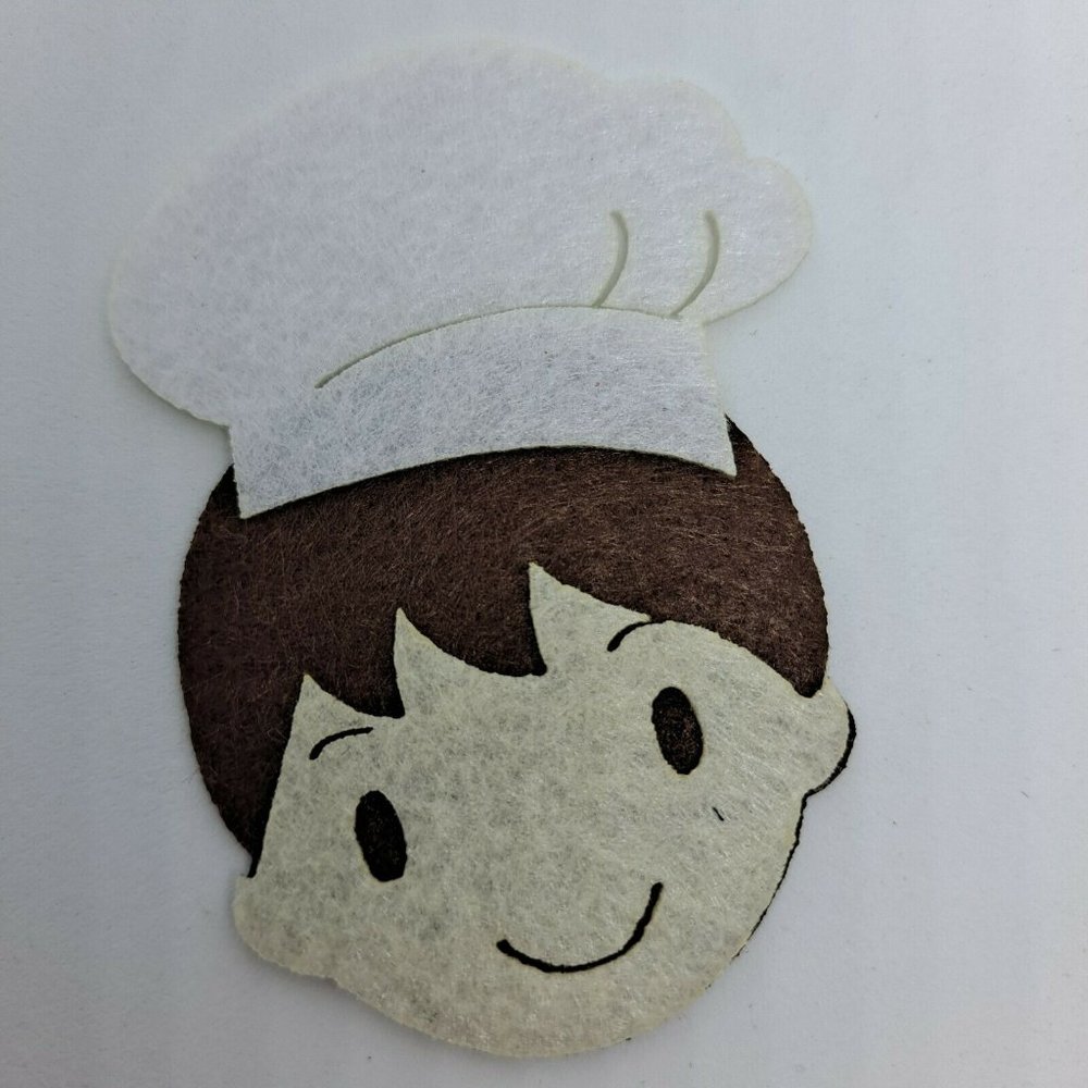 Boy chef applique felt patch Clothing Crafts Sew on